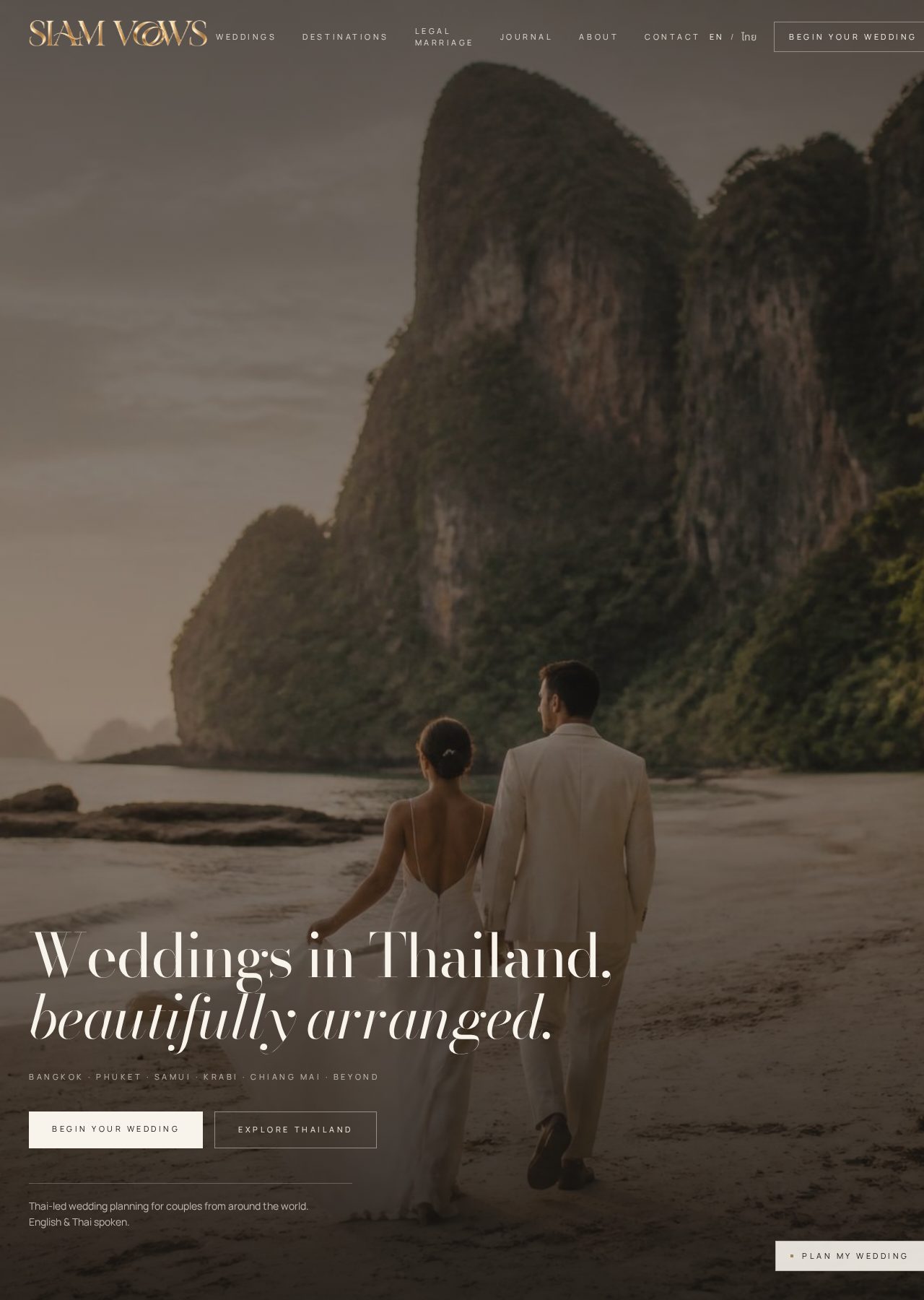 Siam Vows wedding platform built by Asia Design Lab