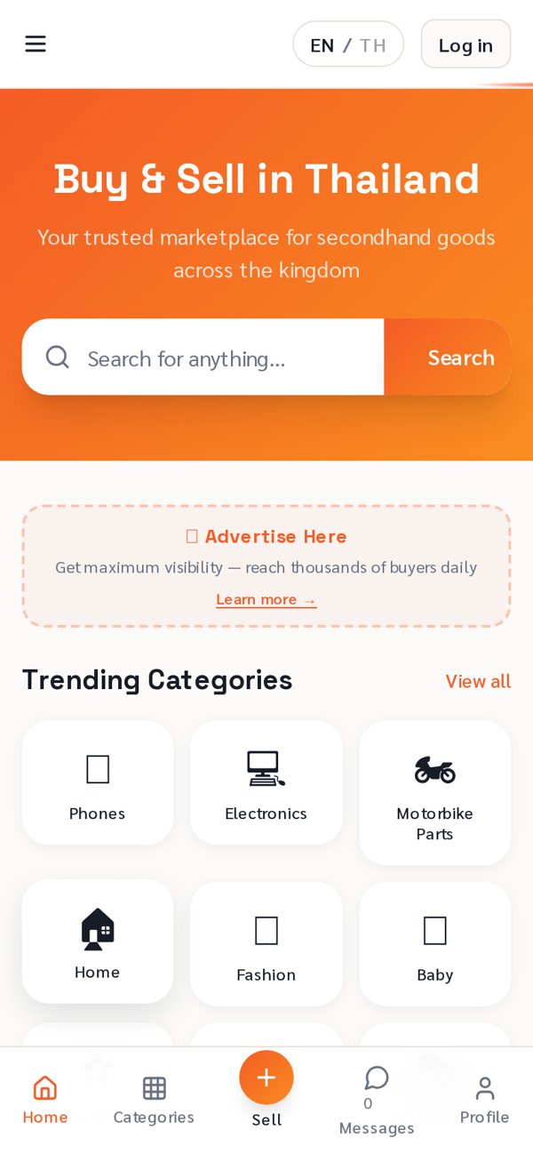 ThaiBiddo marketplace built by Asia Design Lab — mobile view